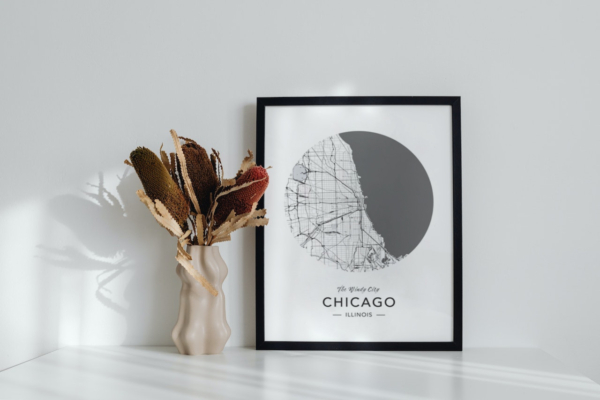 Minimalistische Stadtkarte Chicago