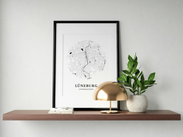 Druckdatei „Minimalistische Stadtkarte Lüneburg“